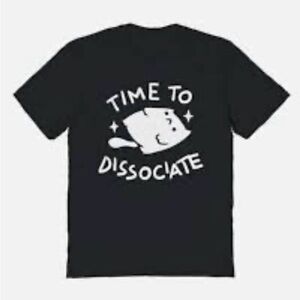 Threadless Black Long Sleeve Tee - Time to Dissociate (SIZE M and XL)